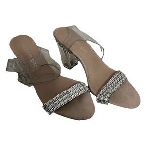 Madden Girl Trena Open Toe Dress Sandal with Translucent Straps and Block Heels